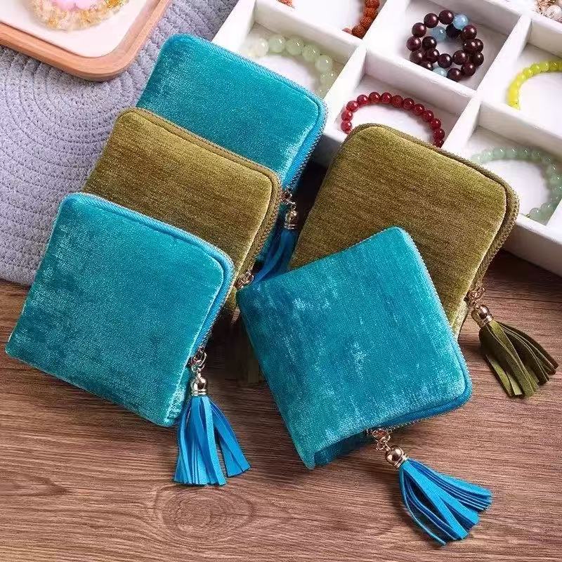 Nylon Bracelet Organizer Pouch Zipper Jewelry Storage Bag for Small Accessories