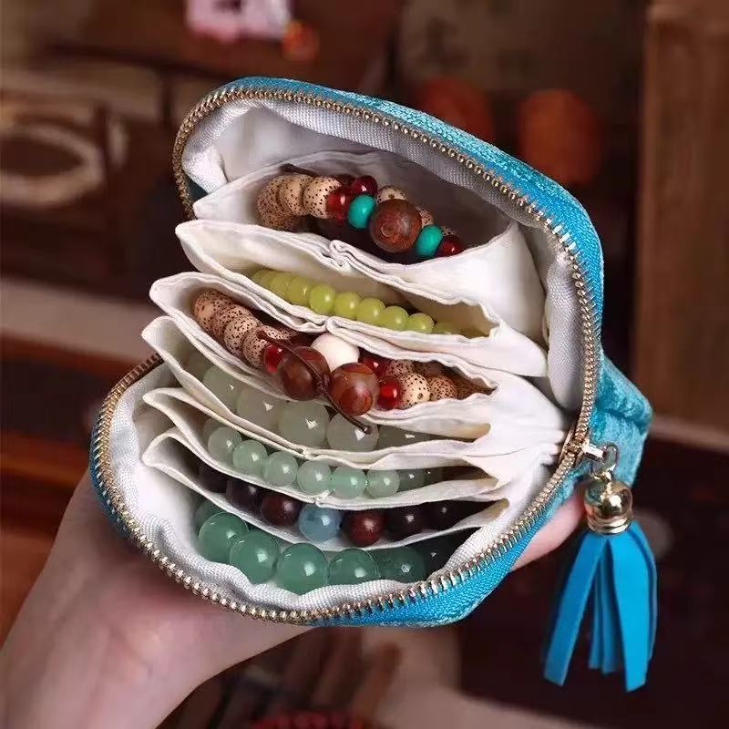 Nylon Bracelet Organizer Pouch Zipper Jewelry Storage Bag for Small Accessories