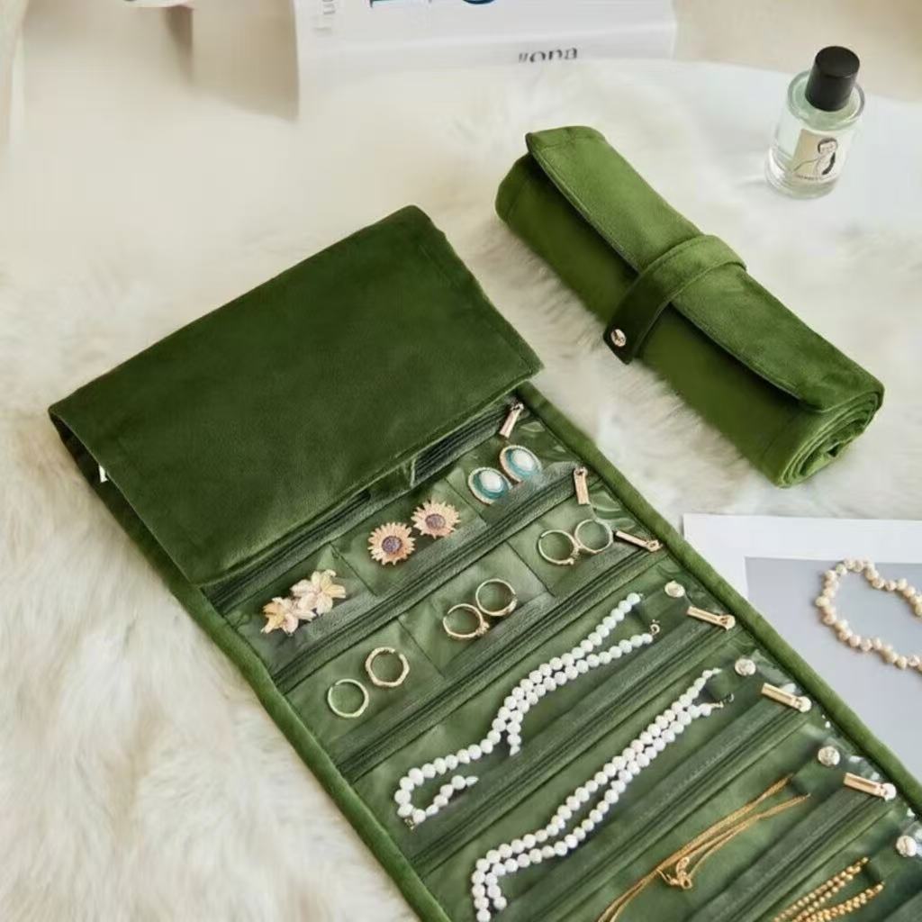 Velvet Jewelry Organizer Pouch Portable Storage Bag for Small Accessories
