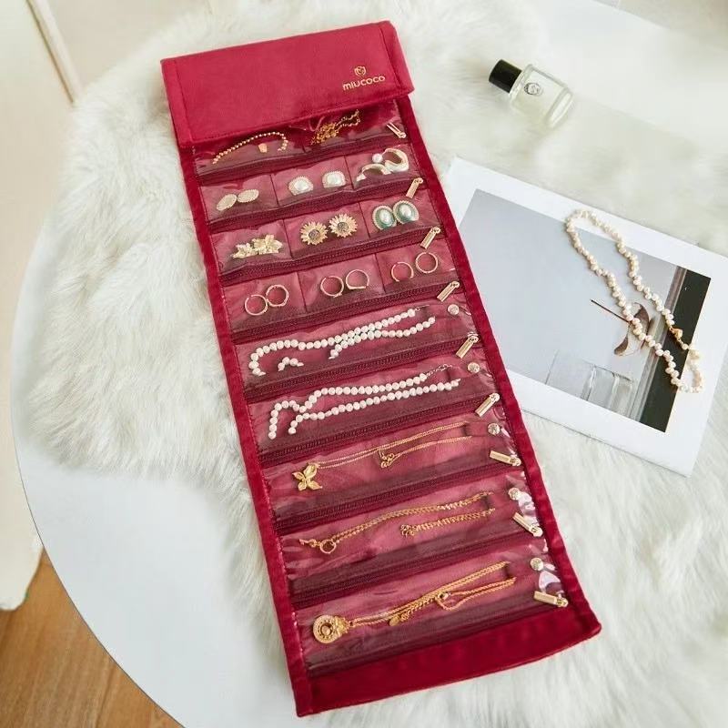 Velvet Jewelry Organizer Pouch Portable Storage Bag for Small Accessories