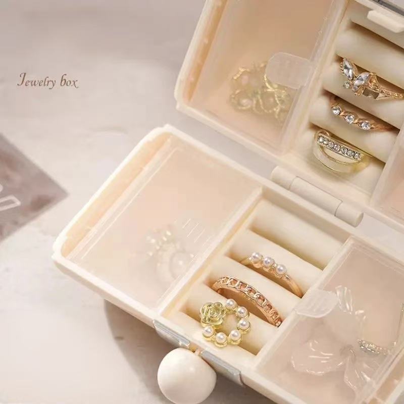 Portable Hanging Jewelry Organizer Case Small Jewelry Storage Box
