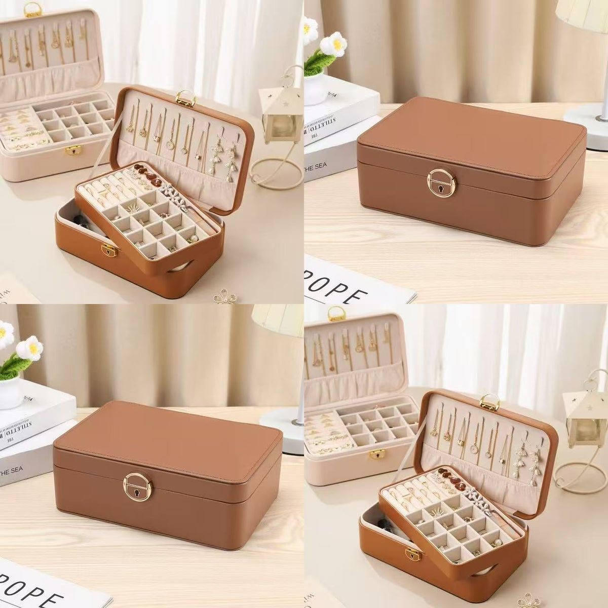 Large Capacity PU Jewelry Organizer Box