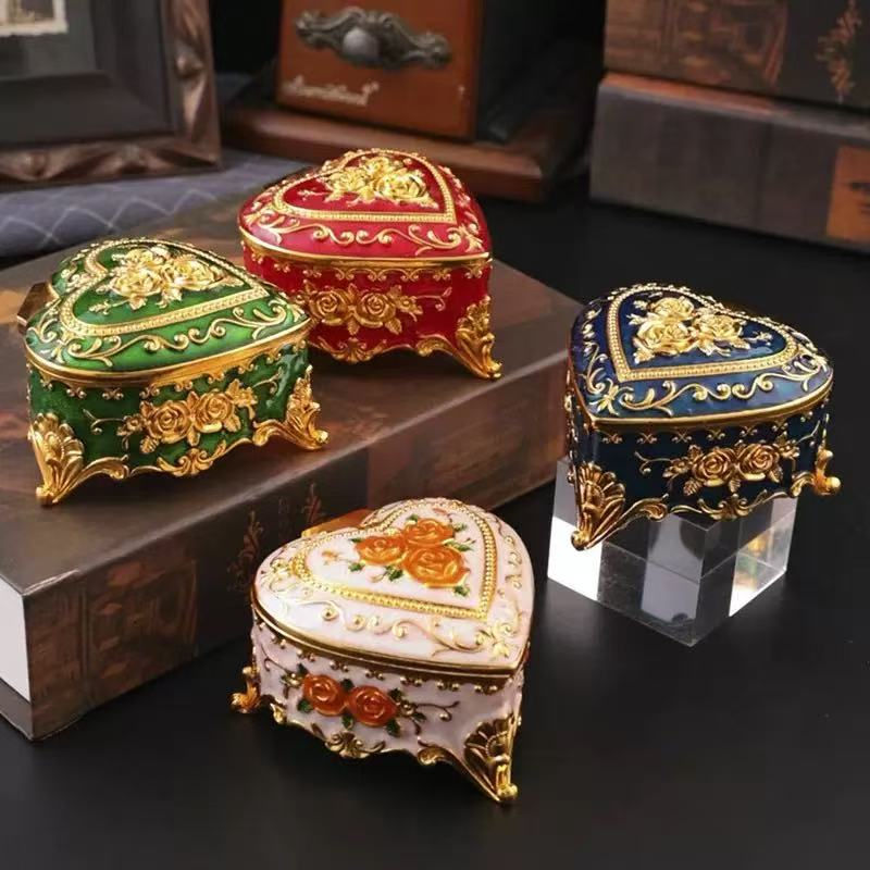 Vintage Heart Shaped Jewelry Box
